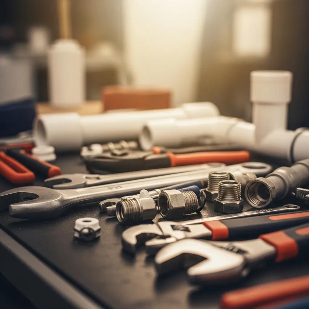 Plumbing tools on a bench &mdash; factors that affect emergency plumbing pricing