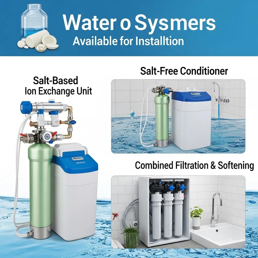 Examples of salt-based, salt-free, and combined filtration water treatment options