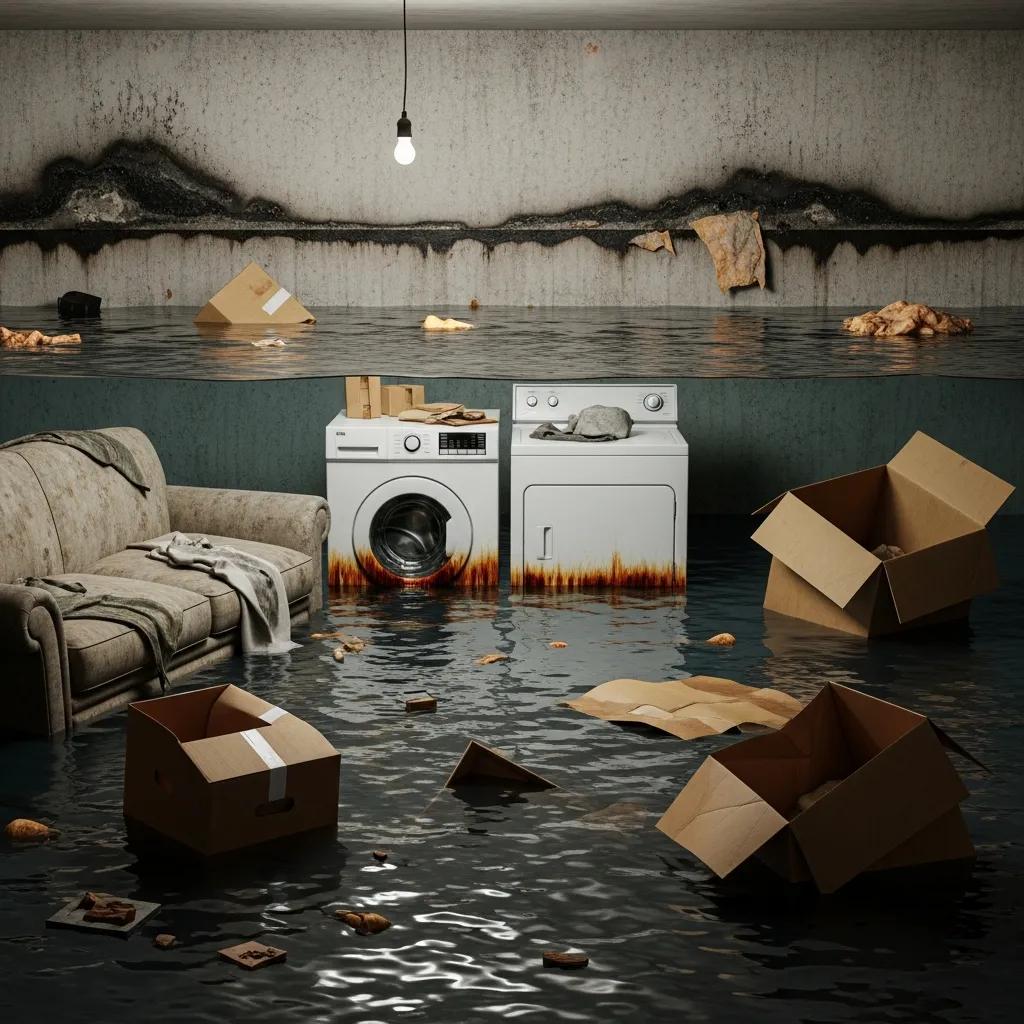 Flooded basement demonstrating why Troy homeowners need a sump pump to prevent water damage