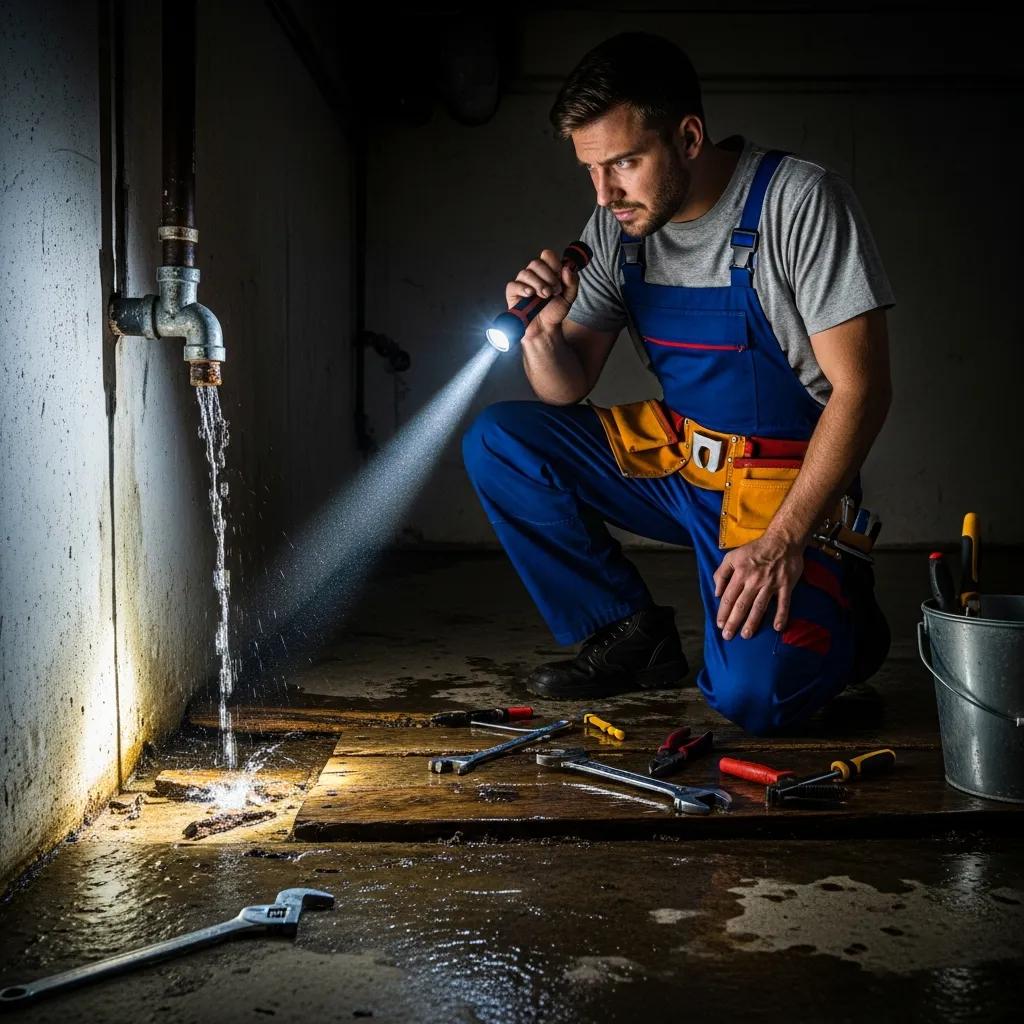 Plumber responding to a home water leak — emergency service that limits damage