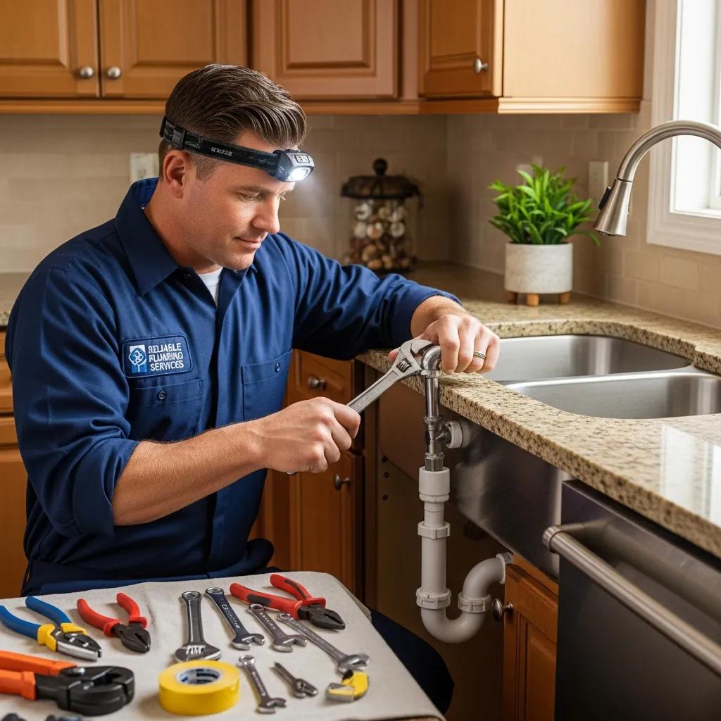 Professional plumber repairing a residential sink, showcasing trusted plumbing services