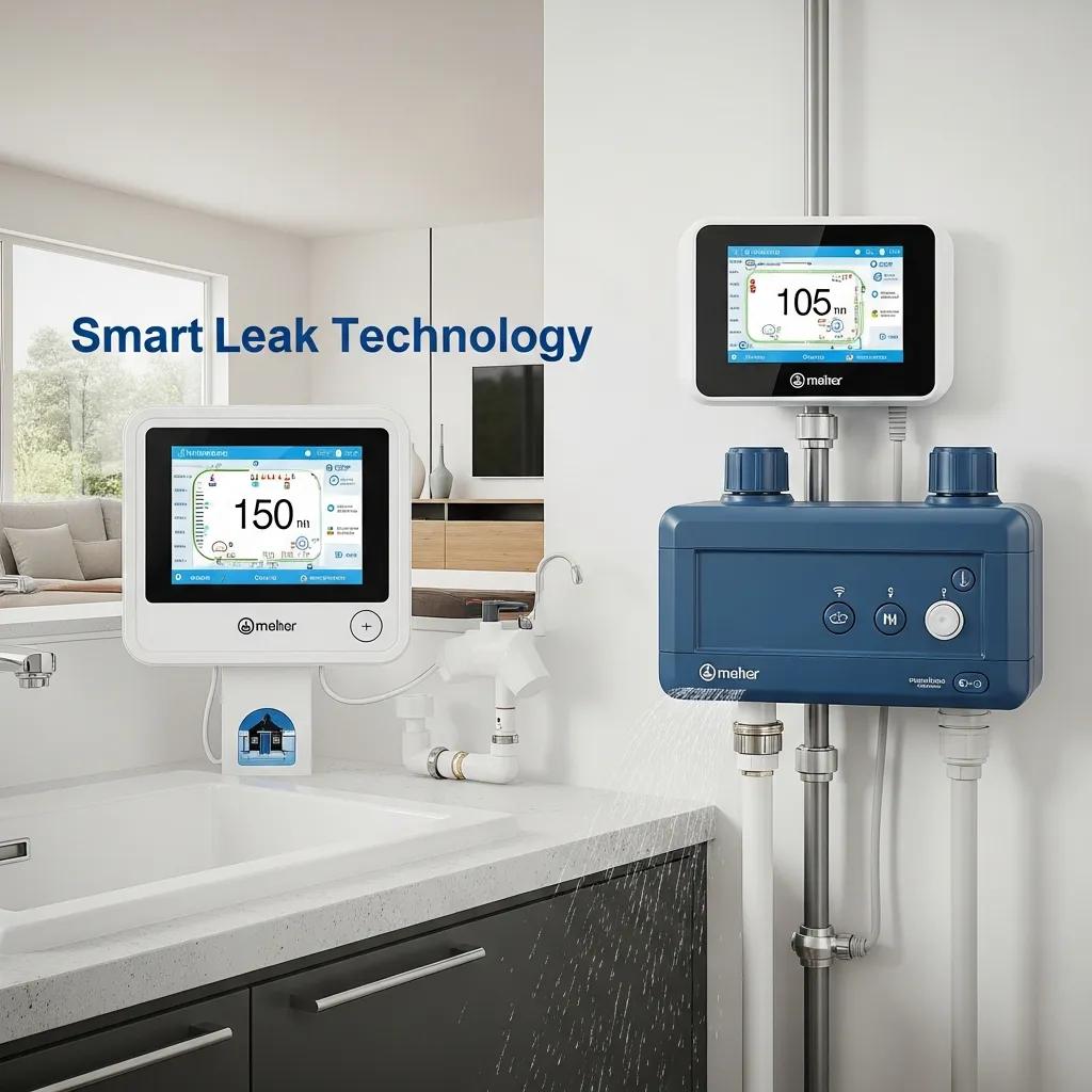 Smart leak detectors and irrigation controller installed in a modern home