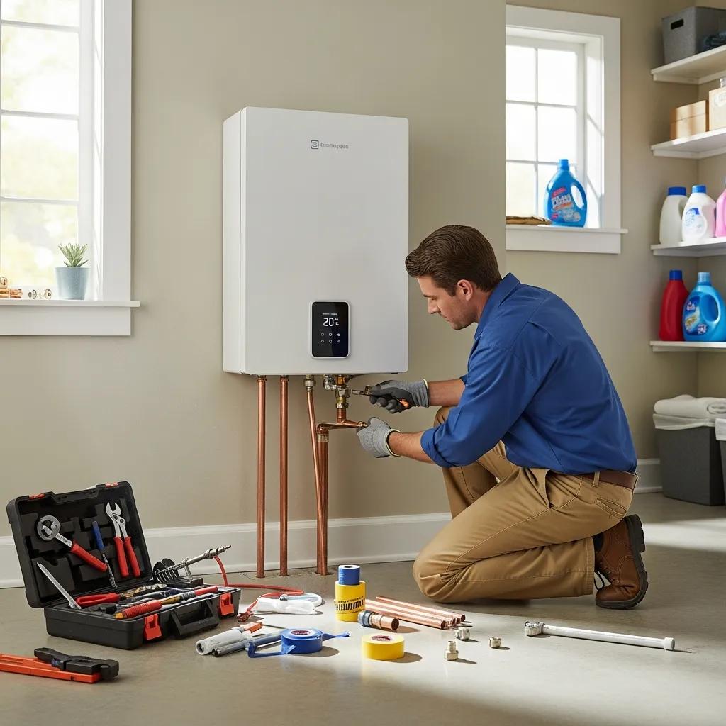 Installing a tankless water heater in a New Baltimore home