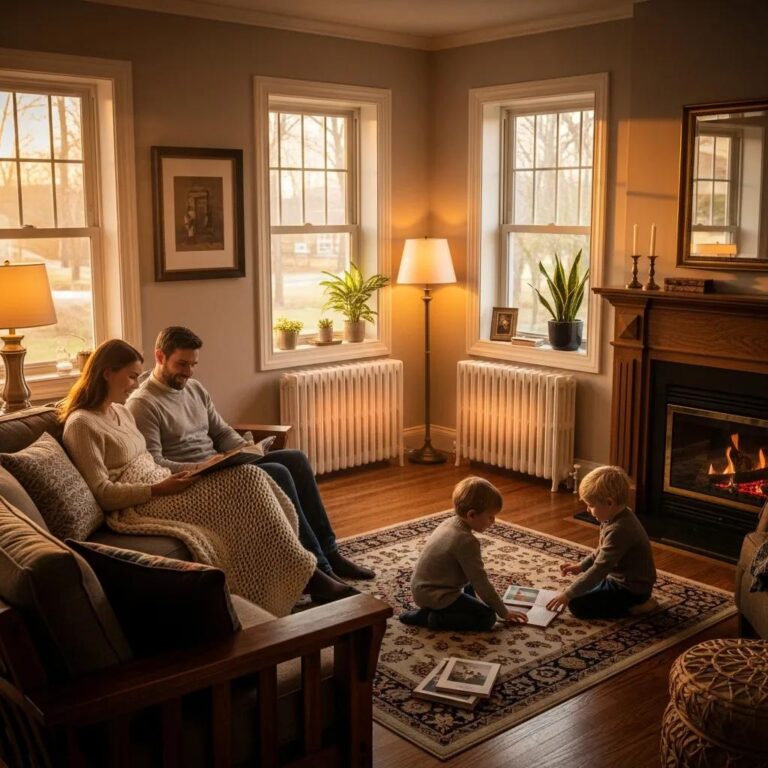 Cozy home interior with hydronic heating system showcasing warmth and comfort
