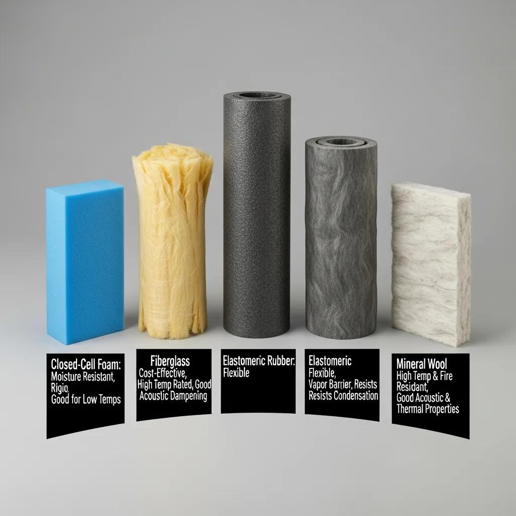 Comparison of common pipe insulation materials
