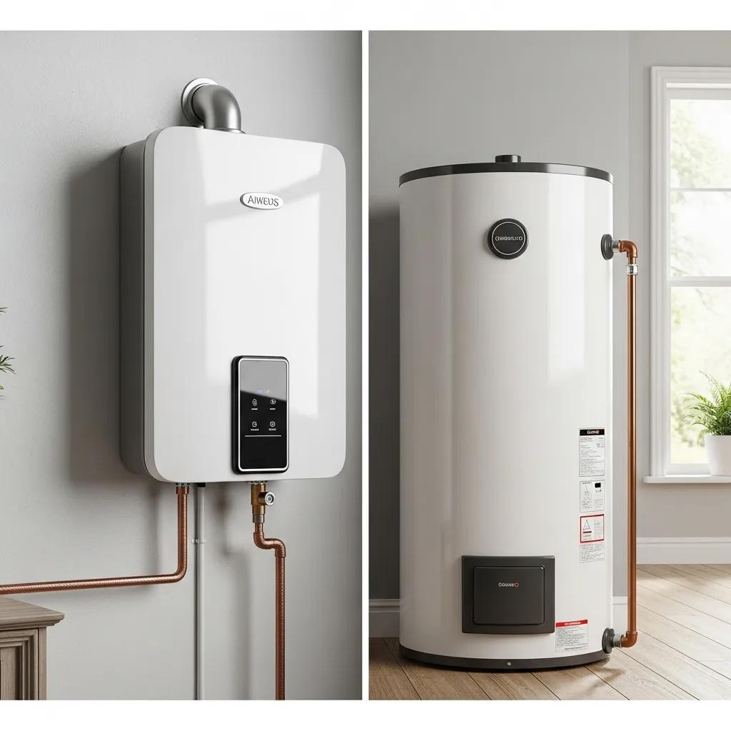 Comparison of tankless and traditional water heaters in a home environment