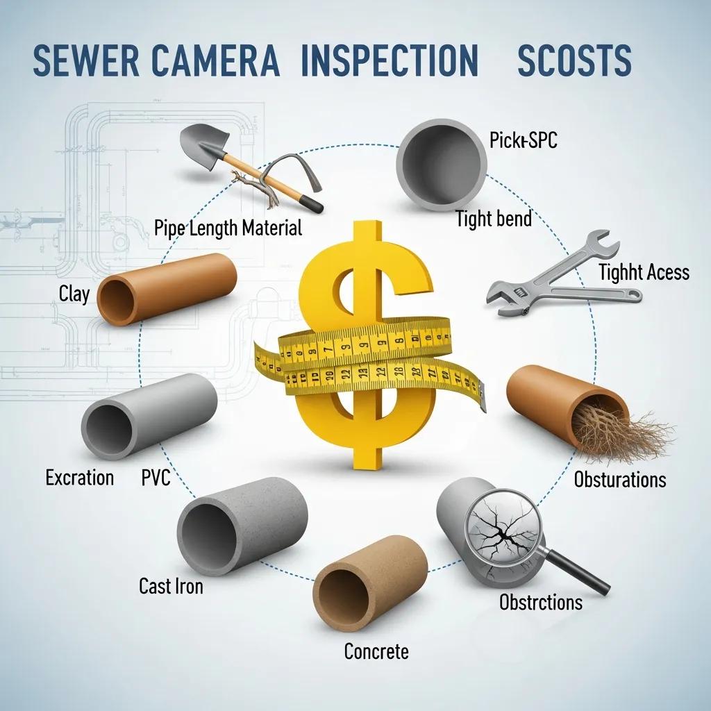 Factors that affect sewer camera inspection cost such as pipe material and access