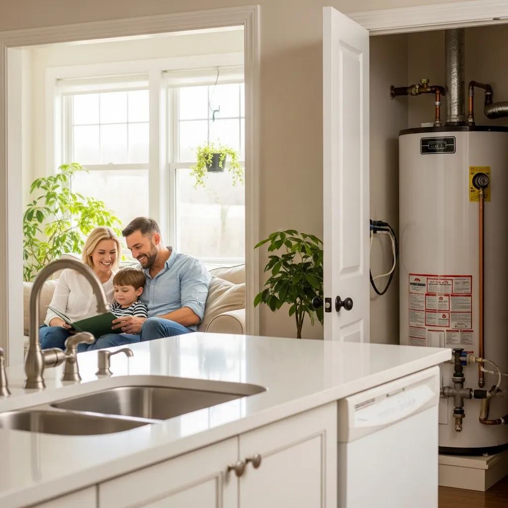 Family in a well-maintained home showing benefits of plumbing care