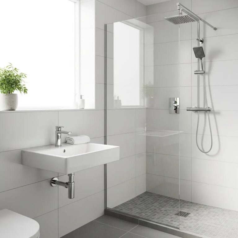 Modern bathroom showcasing efficient plumbing fixtures and design