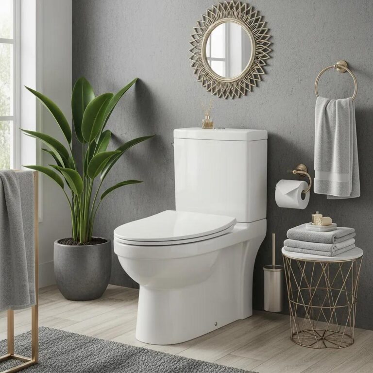 Stylish toilet in a modern bathroom setting highlighting various types for homeowners