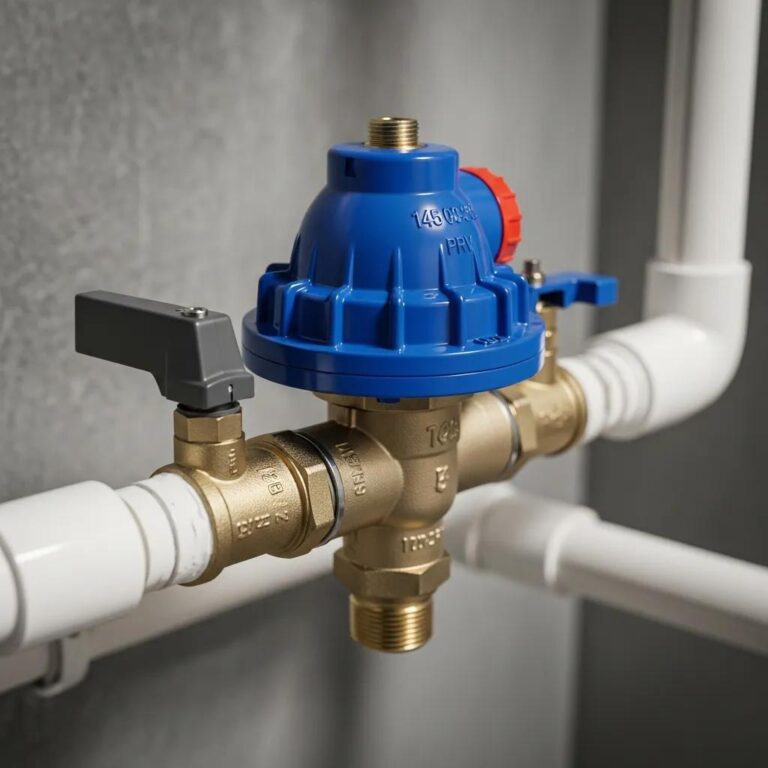 Water pressure regulator installed in a residential plumbing system, highlighting its importance in controlling water pressure